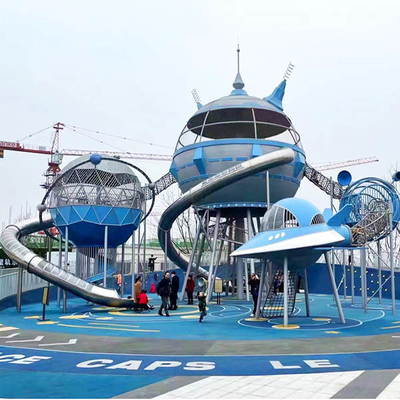 बड़ी स्लाइड आउटडोर मनोरंजन पार्क उपकरण, अंतरिक्ष थीम्ड खेल का मैदान