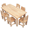 सुरक्षा गोल किनारे के साथ लकड़ी के बालवाड़ी कक्षा फर्नीचर टेबल्स